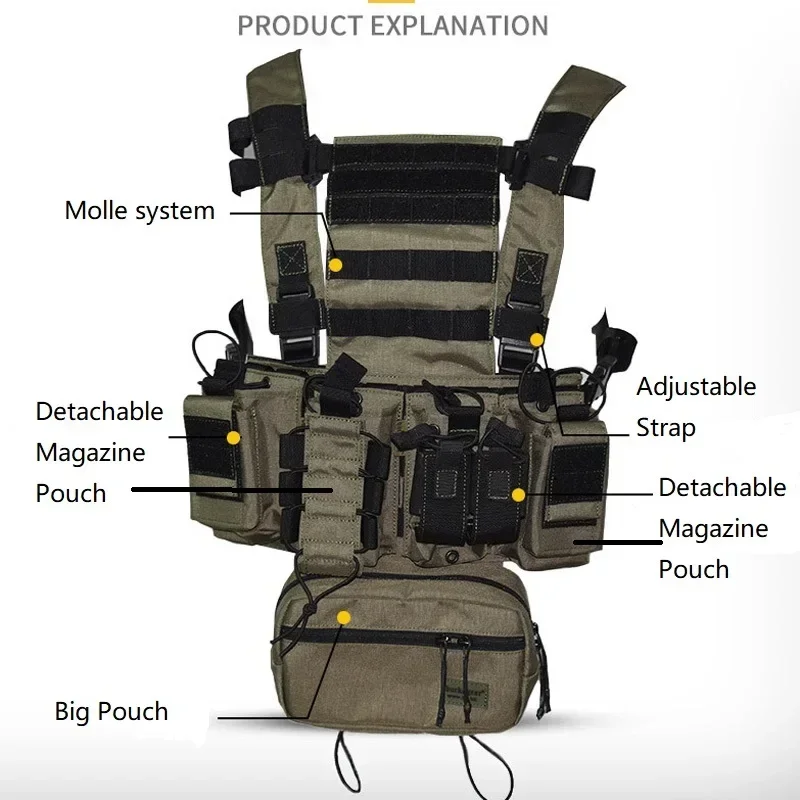Crossfit Gear For Men - D3CR Chest Rig Vest Multicam Nero